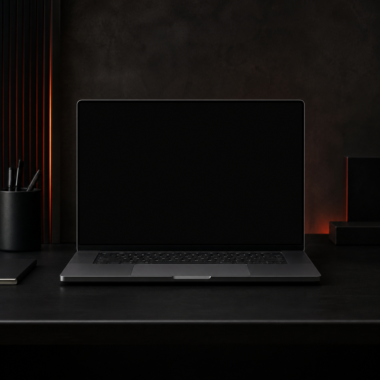 Notebook em um estúdio criativo exibindo uma experiência digital da A Faísca